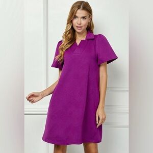 NWT Seen And Be Seen Vibrant Purple/Fuchsia Quilted A-Line Dress